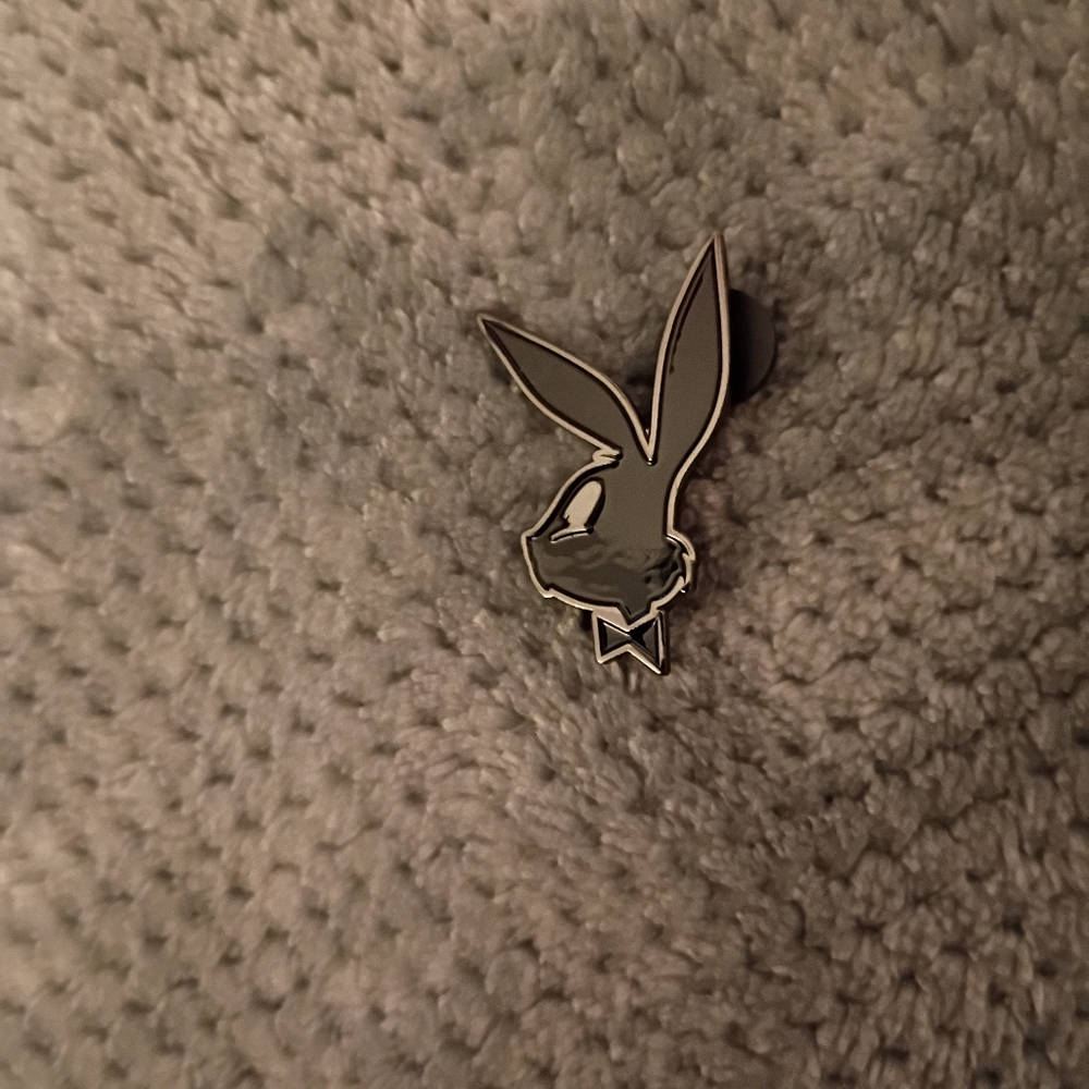 Black Bunny Enamel Pin